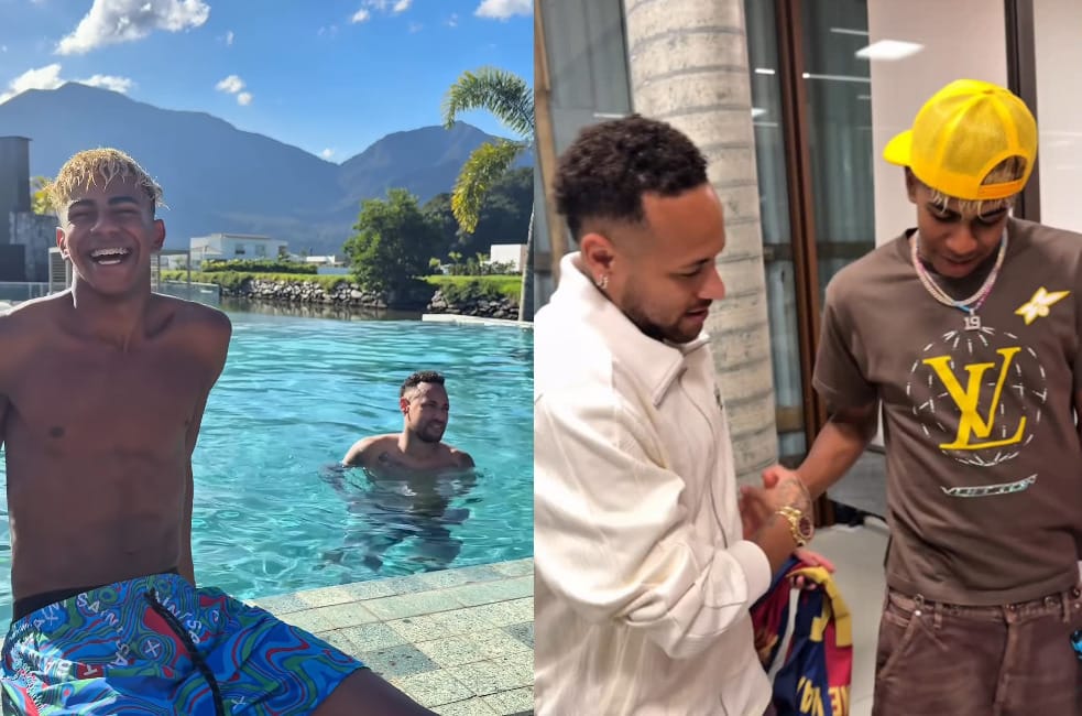 Yamal and Neymar at the pool