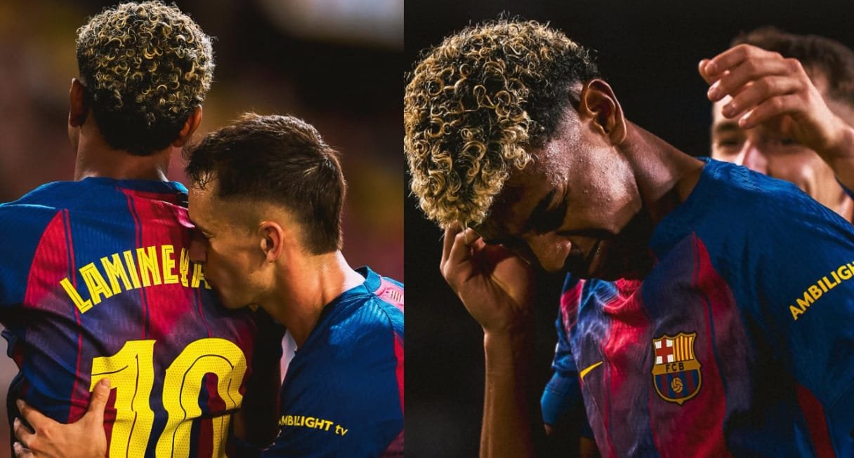 Marc Casado spotted kissing Lamine Yamal's name